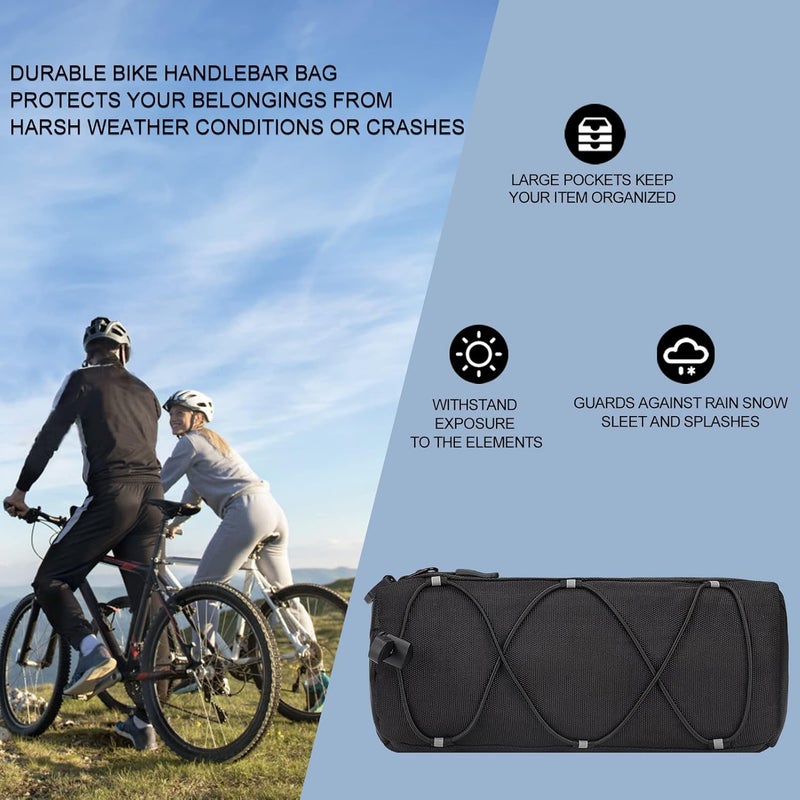 ‎KOSIBATE Bike Handlebar Bag,Bicycle Handlebar bag,Bike Frame Bag with Shoulder Strap,Bicycle Front Bag Fram Storage Roll Bag Mountain Road Bikes Bicycle Accessories, Bike Pouch for Bicycle ( - Image 5